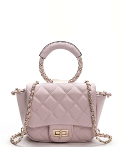 Top Handle Quilted Iconic Shoulder Bag 118-6645 PINK